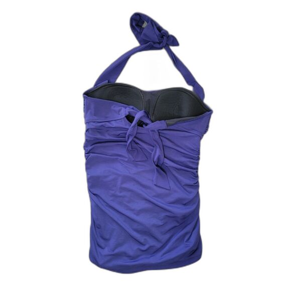 Lands End Blue One Piece Halter Swimsuit - Picture 2 of 5